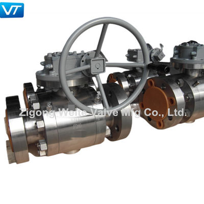 calidad  1500LB F316 Stainless Steel Flanged Ball Valve Gearbox Actuator 4 Inch F316 Ball Valve fábrica