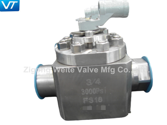 Vávula de bola de acero inoxidable de la vávula de bola de la entrada del top de 3/4 pulgada F316 3000 PSI
