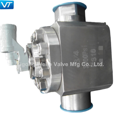 Vávula de bola de acero inoxidable de la vávula de bola de la entrada del top de 3/4 pulgada F316 3000 PSI