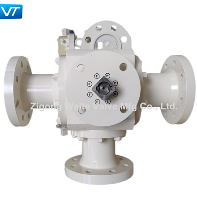 Tipo plataforma desnuda de T del tronco ISO5211 de la vávula de bola del API 6D alta de tres vías